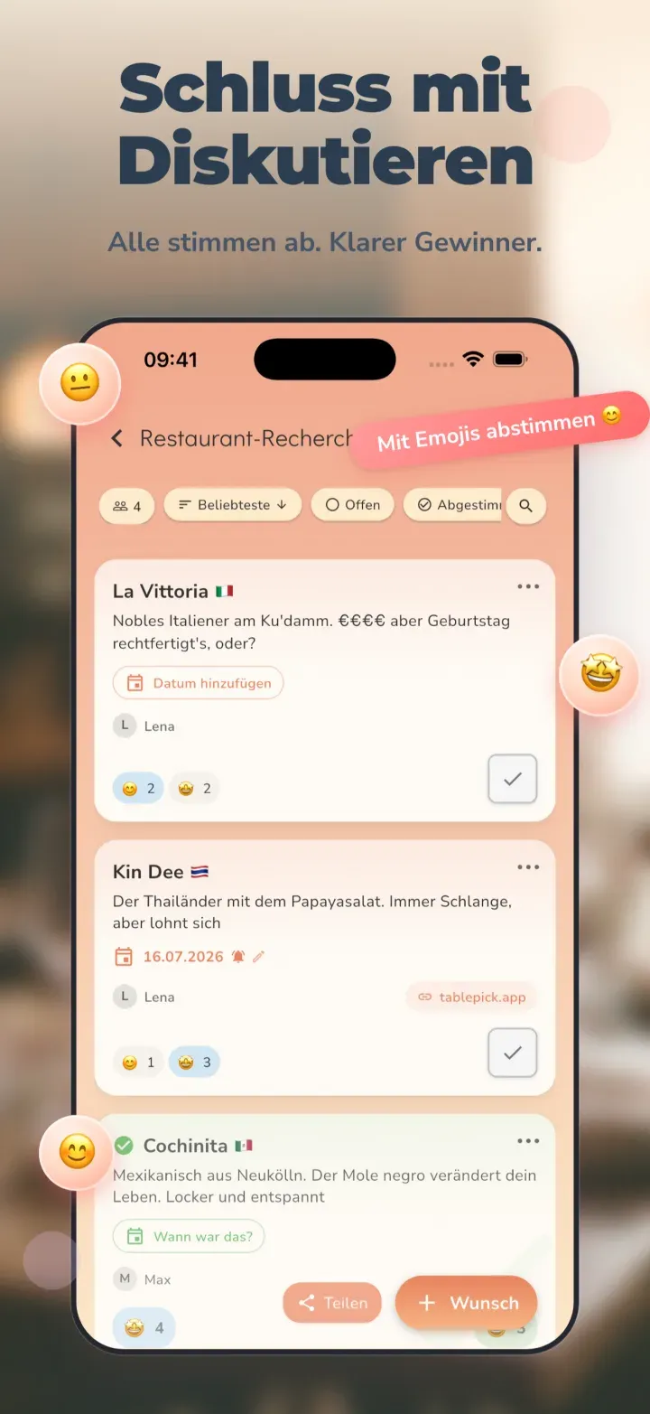 soonish: Gemeinsam über Ideen abstimmen